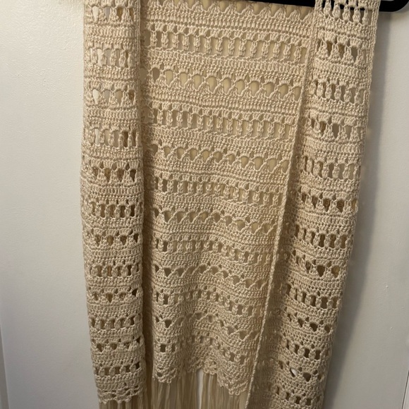 Forever 21 Jackets & Blazers - Forever 21 Cream Crochet Fringe Vest